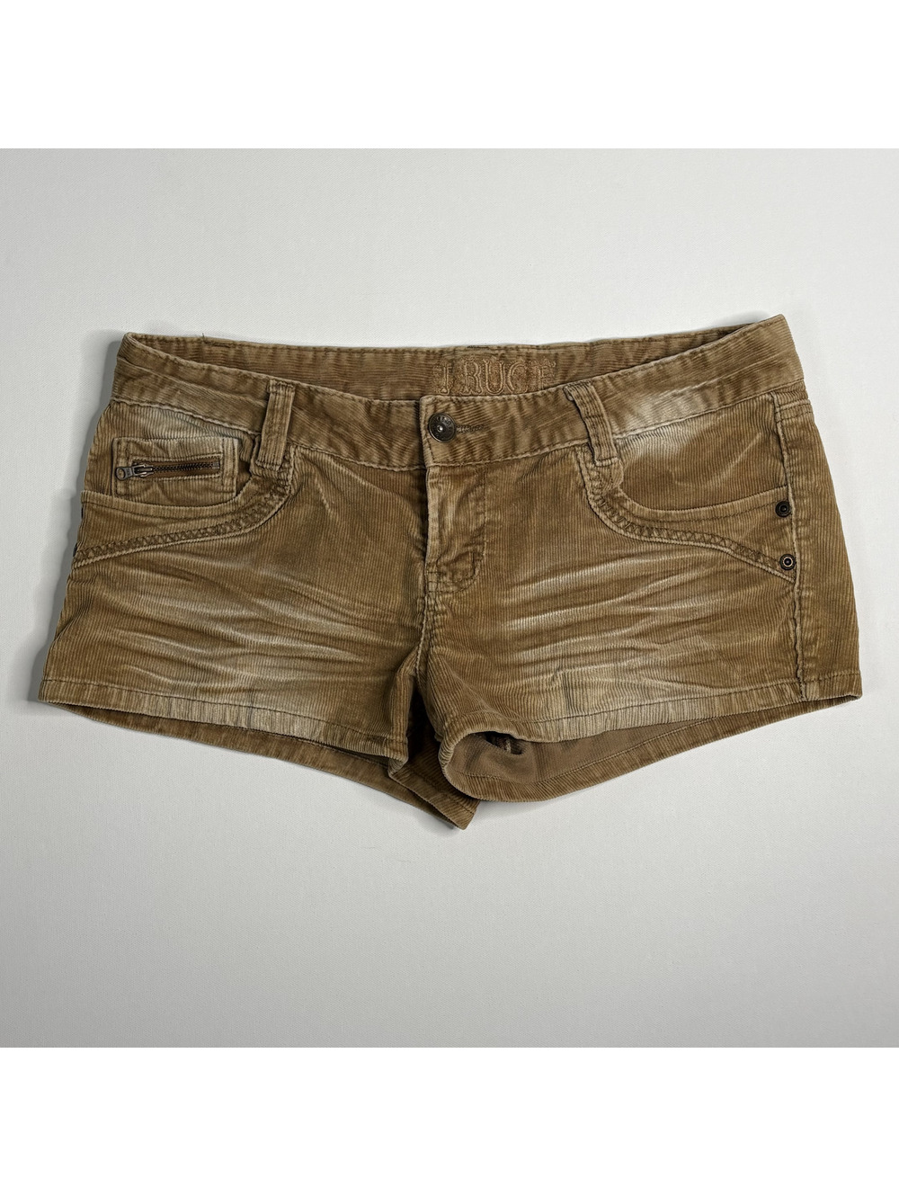 Vintage Y2K Truce Brown Corduroy Low Rise Shorts 13